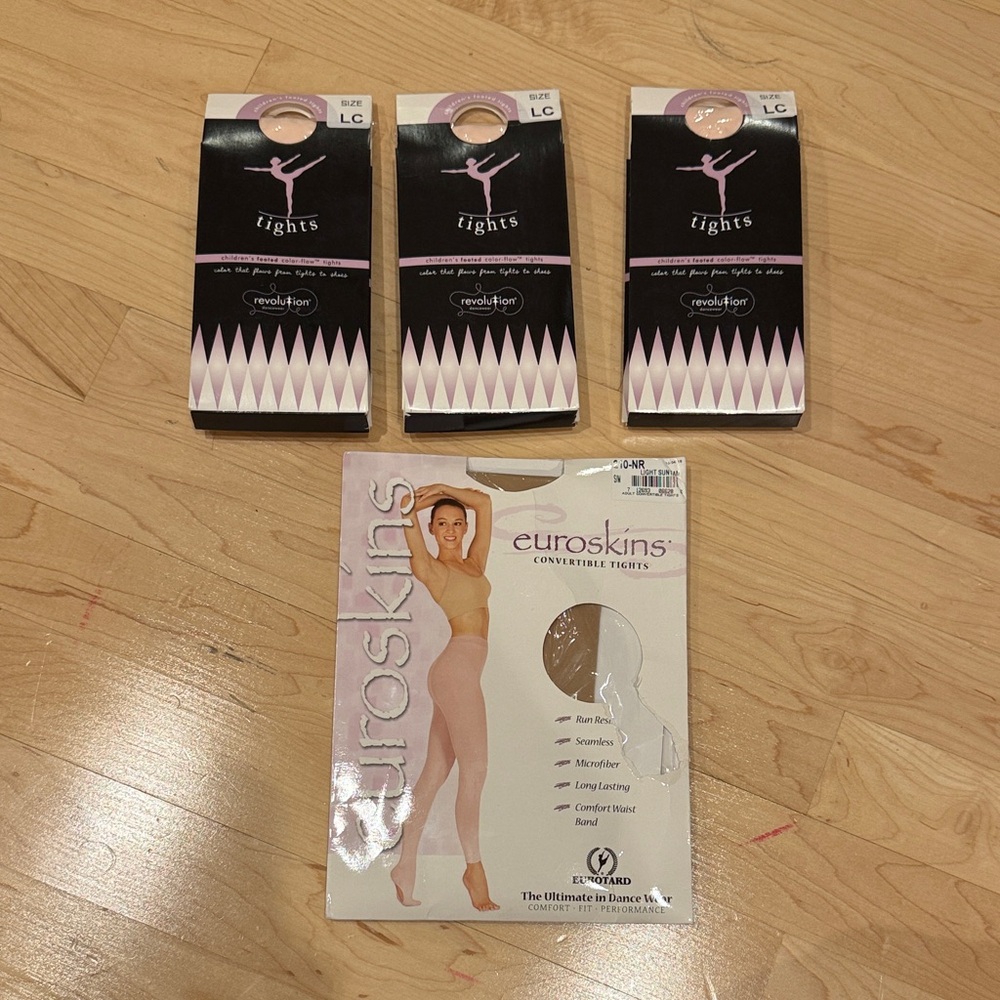 LOT OF 4 Tights - Nude / Light Beige / Pink
